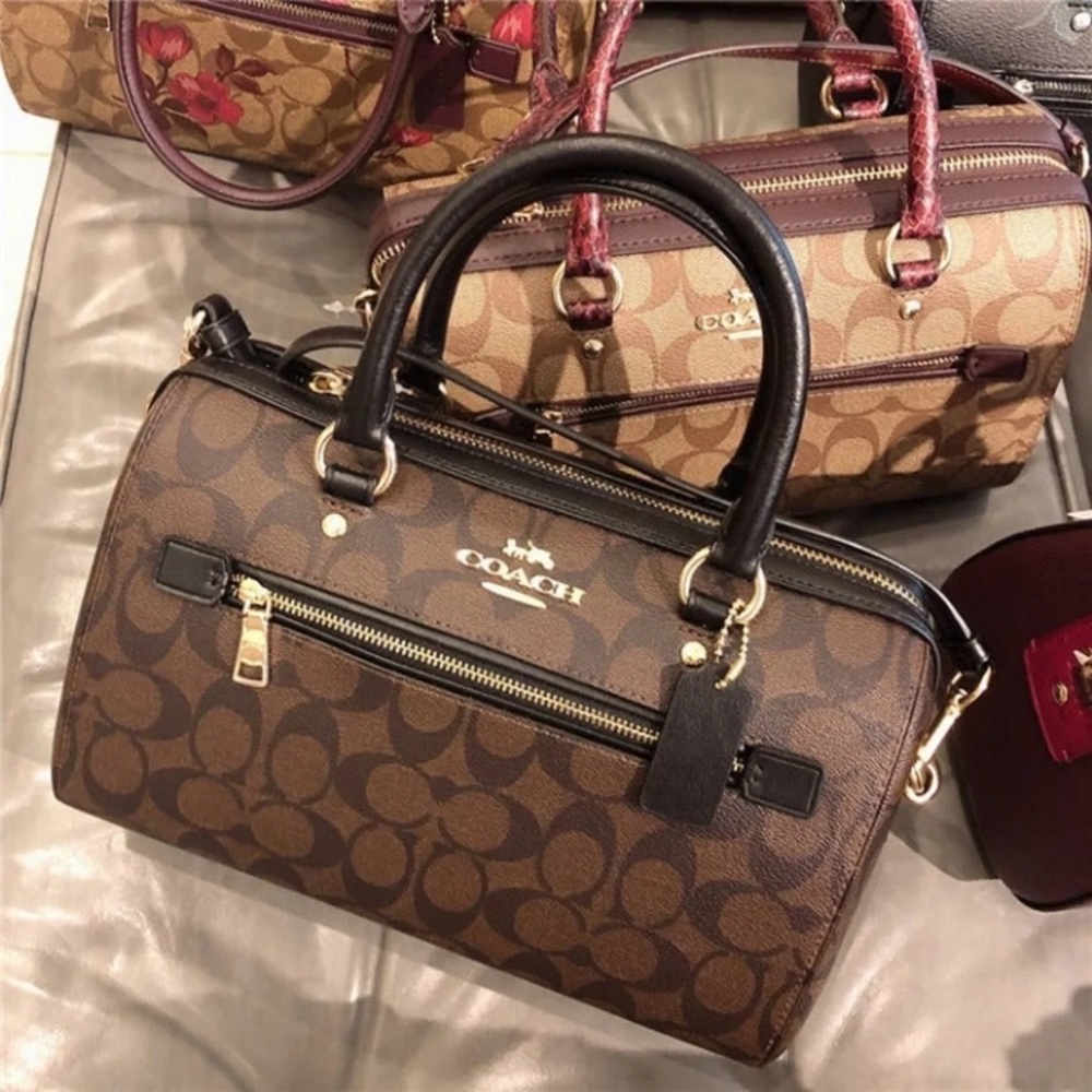 Coach Satchel Rowan Brown Rowan Satchel In Signature Canvas Hand bag